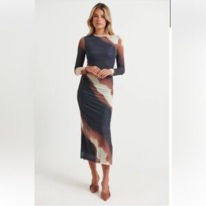 BRONZE SNAKE - Amaya Midi Dress Mars